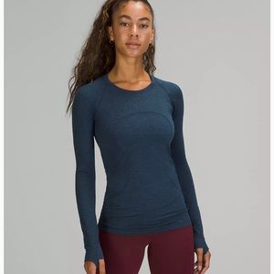 Lululemon Swiftly Tech Long Sleeve Shirt 2.0 in True Navy/ Iron Blue size 10 NEW